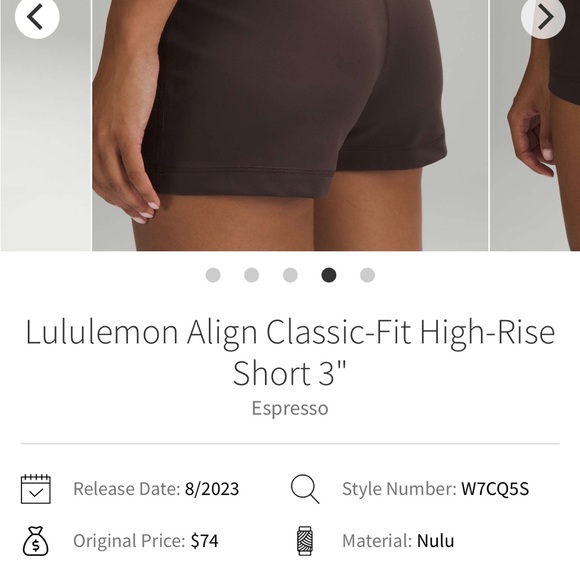 lululemon athletica align shorts - espresso ☕️ - Picture 2 of 5